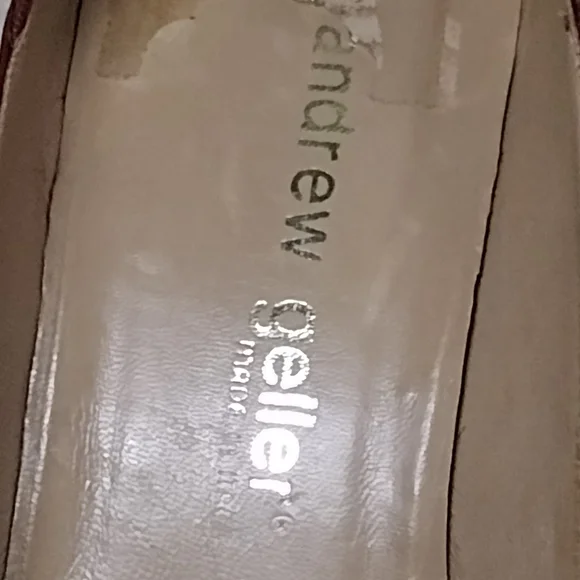 Andrew Geller Women's Red/Brown Leather Shoes - Picture 2 of 11